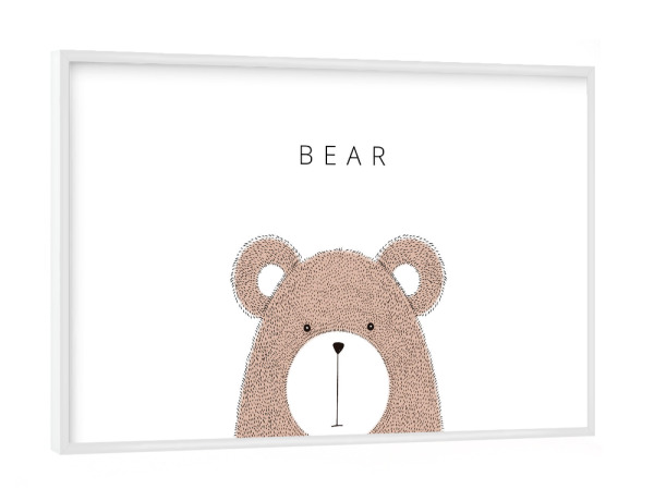 Poster mit weißem Rahmen "BEAR" artboxONE - Für Kinder,Tiere
