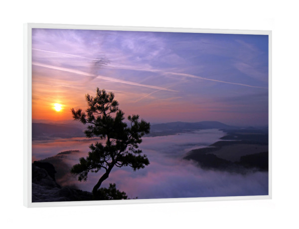 Poster mit weißem Rahmen "Lilienstein 3" artboxONE - Natur