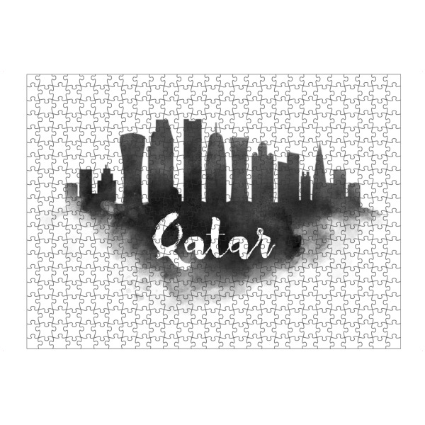Puzzle Ravensburger "Watercolor Qatar City Skyline" artboxONE - Städte