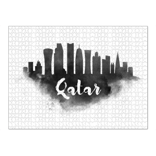 Puzzle Ravensburger "Watercolor Qatar City Skyline" artboxONE - Städte