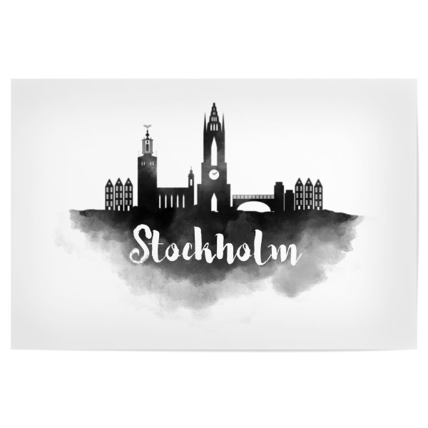 Poster 30x20 cm "Watercolor Stockholm City Skyline" artboxONE - Städte,Städte / Stockholm