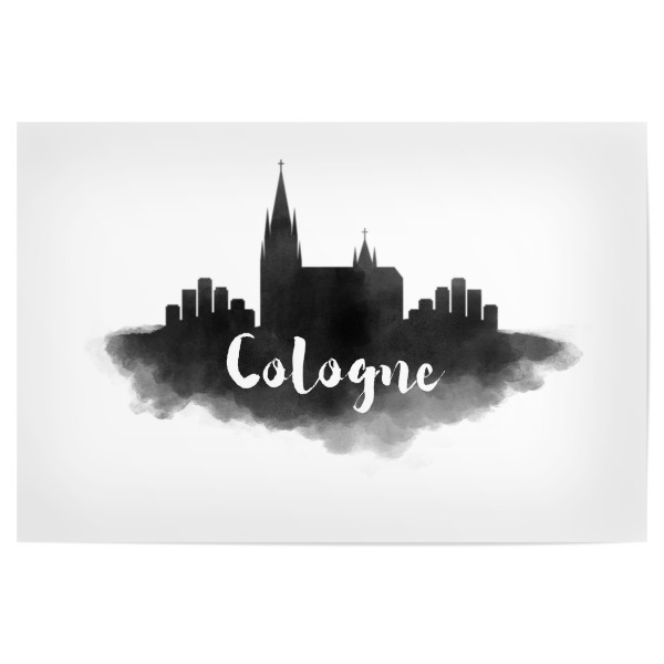 Poster "Watercolor Cologne City Skyline" artboxONE - Städte,Städte / Köln
