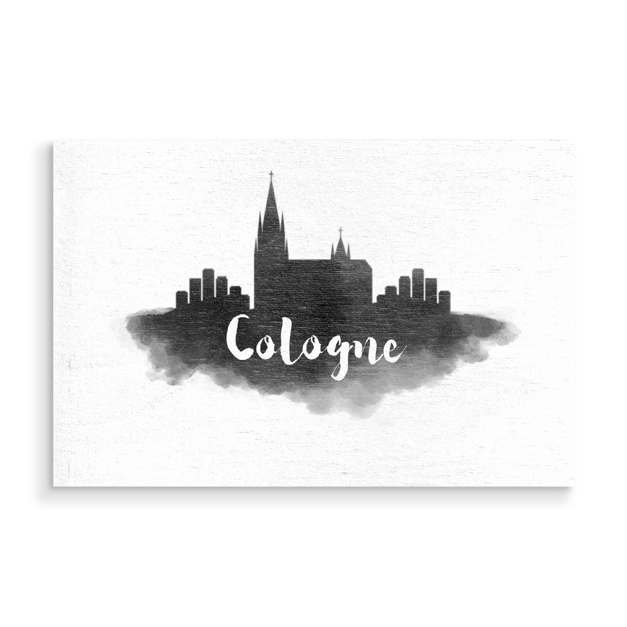Holzbild "Watercolor Cologne City Skyline" artboxONE - Städte,Städte / Köln