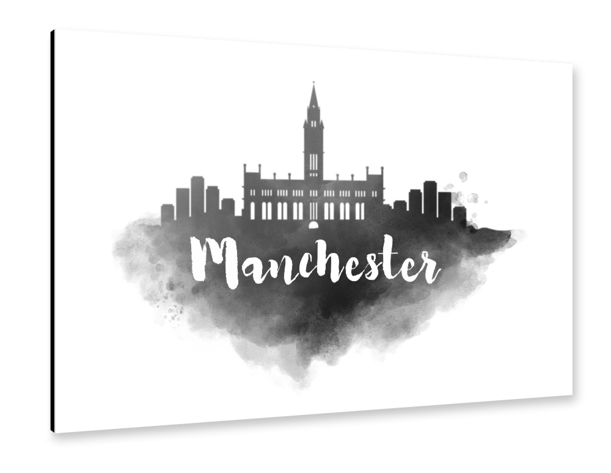 Alu-Dibond "Watercolor Manchester City Skyline" 75x50 cm artboxONE