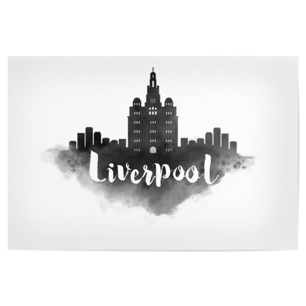 Poster 30x20 cm "Watercolor Liverpool City Skyline" artboxONE - Städte