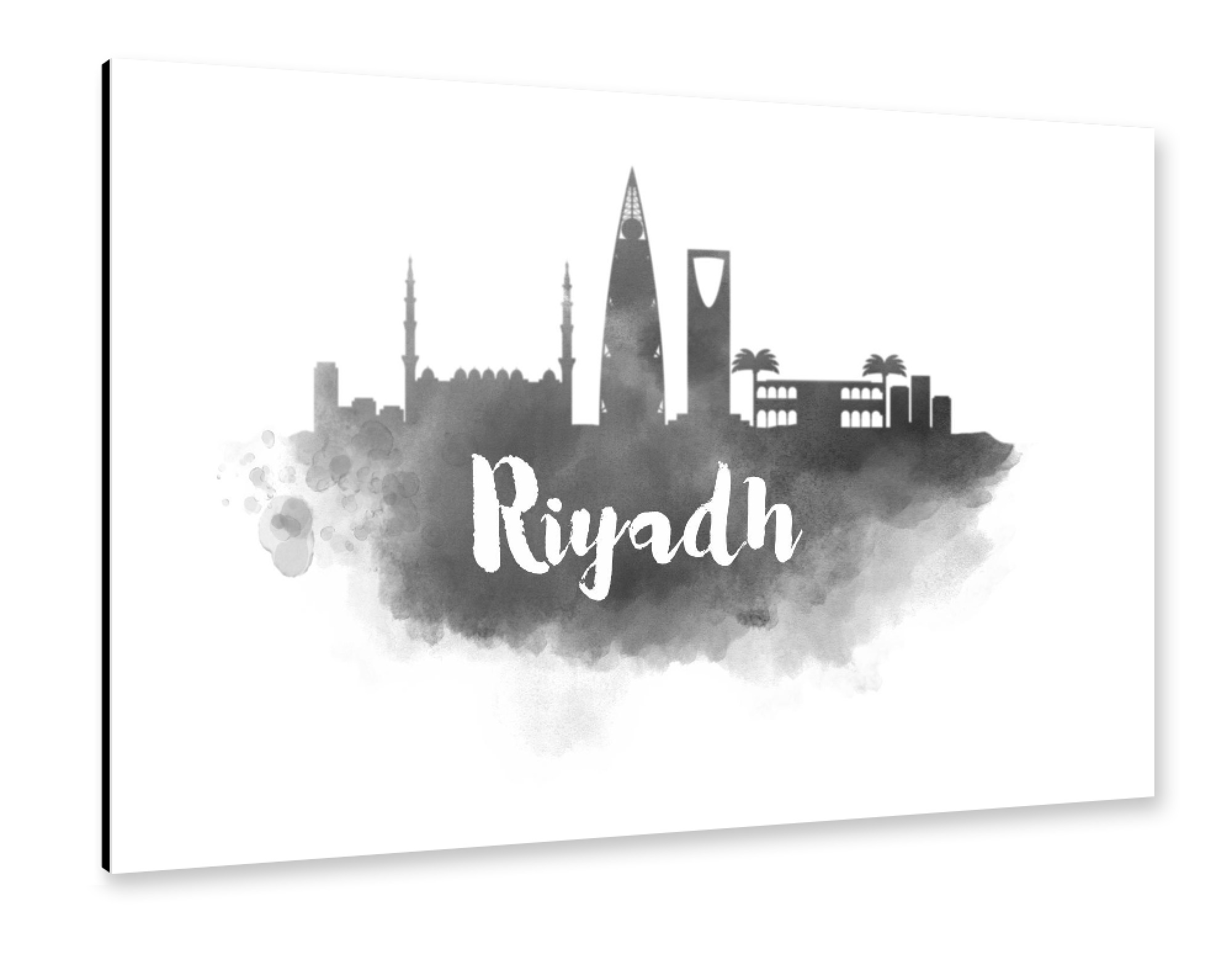 Alu-Dibond "Watercolor Riyadh Skyline" 75x50 cm artboxONE