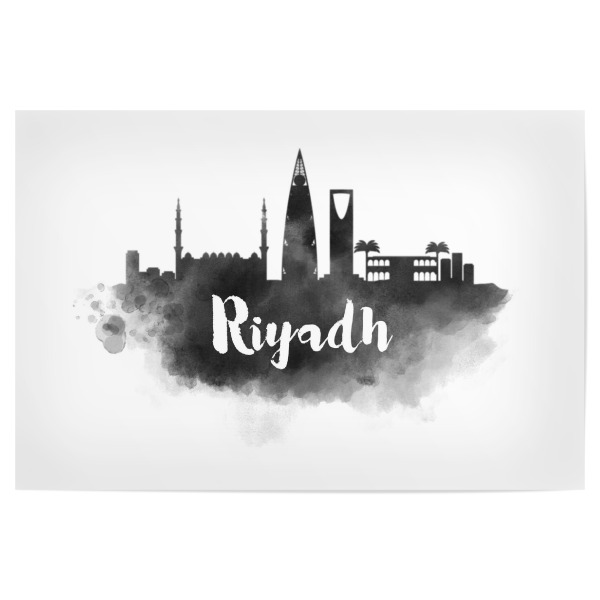 Poster "Watercolor Riyadh Skyline" artboxONE - Städte
