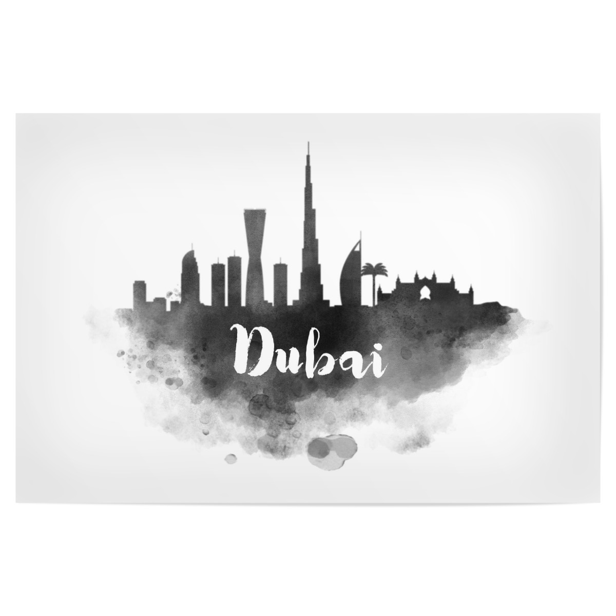 Watercolor Dubai Skyline Als Poster Bei Artboxone Kaufen