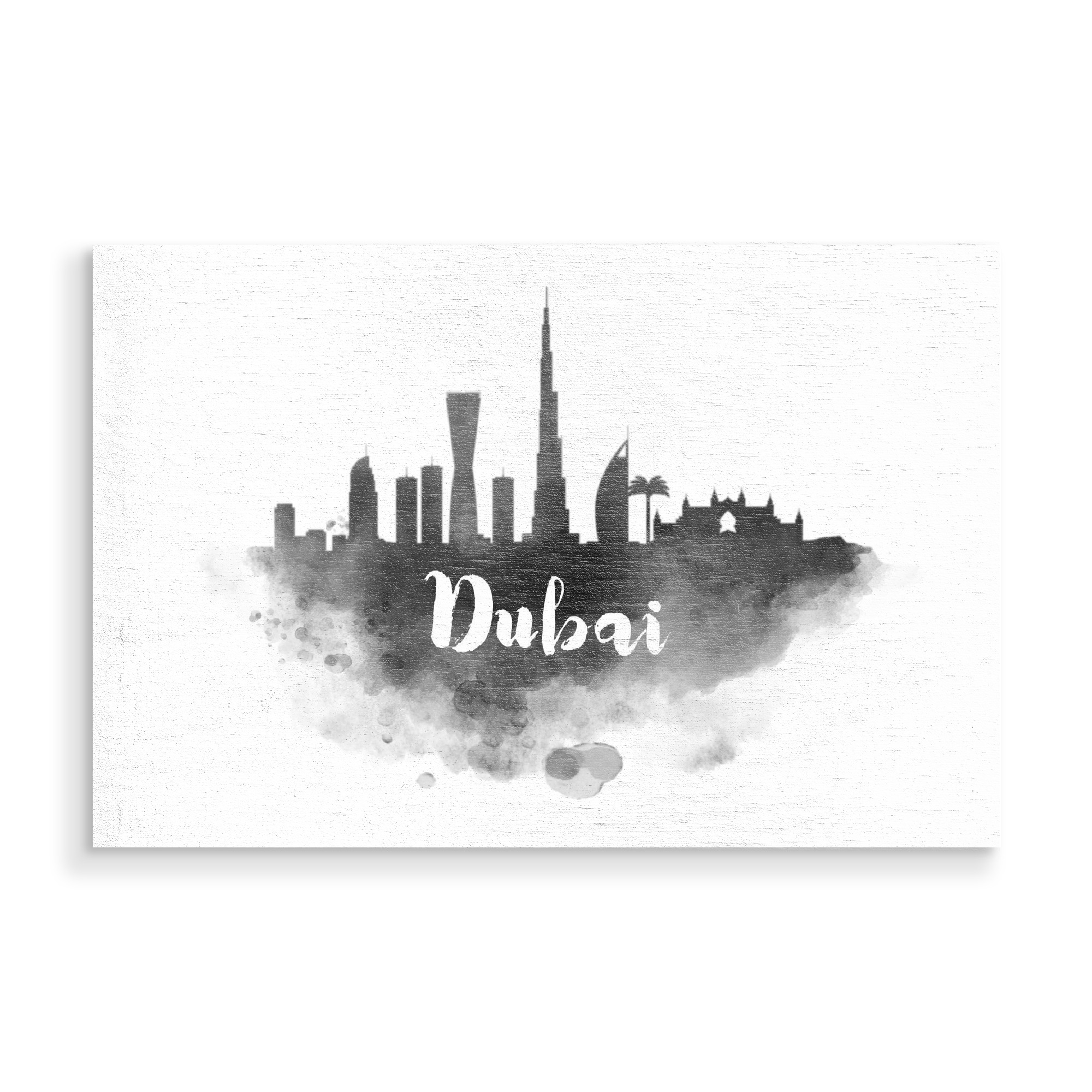 Holzbild "Watercolor Dubai Skyline" artboxONE - Städte,Städte / Dubai