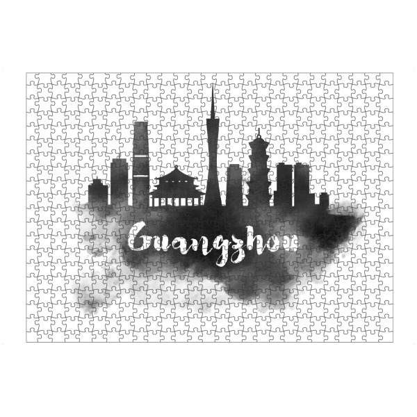 Puzzle Ravensburger "Watercolor Guangzhou Skyline" artboxONE - Städte
