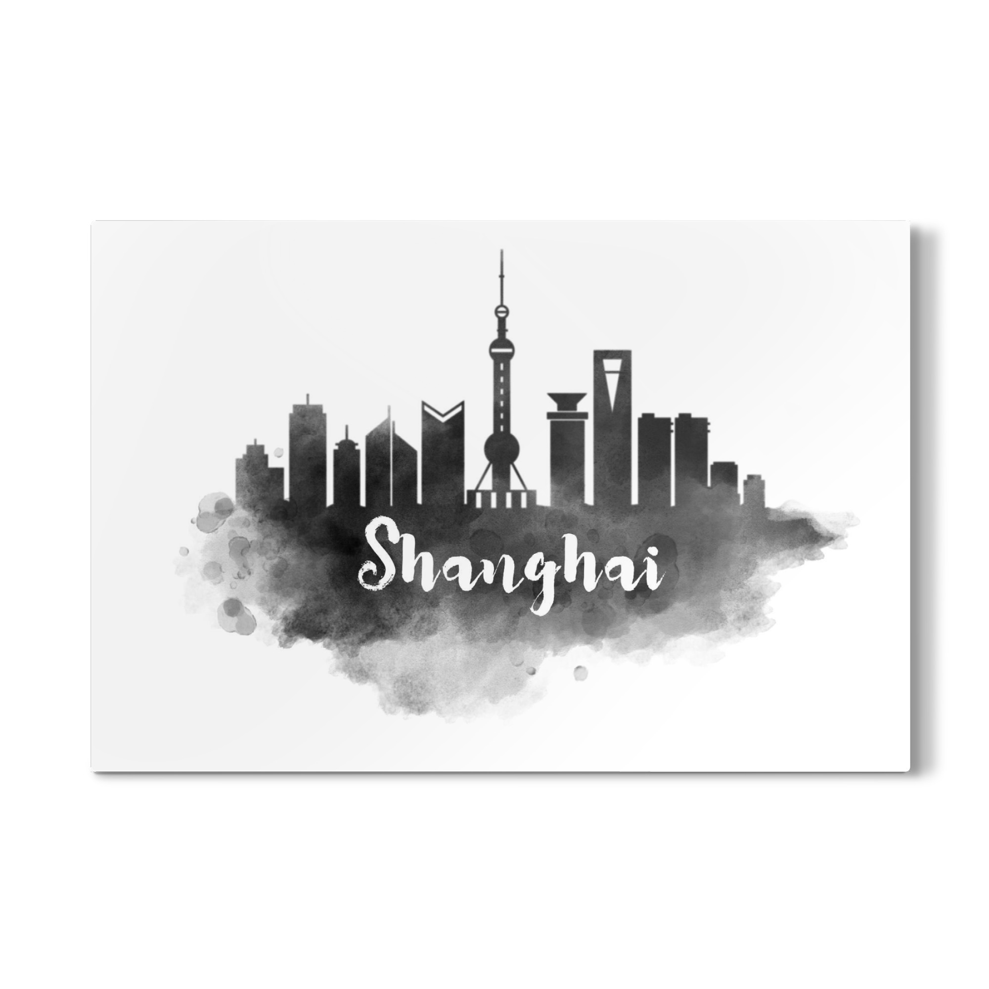 Galerie-Print "Watercolor Shanghai Skyline" 75x50 cm artboxONE