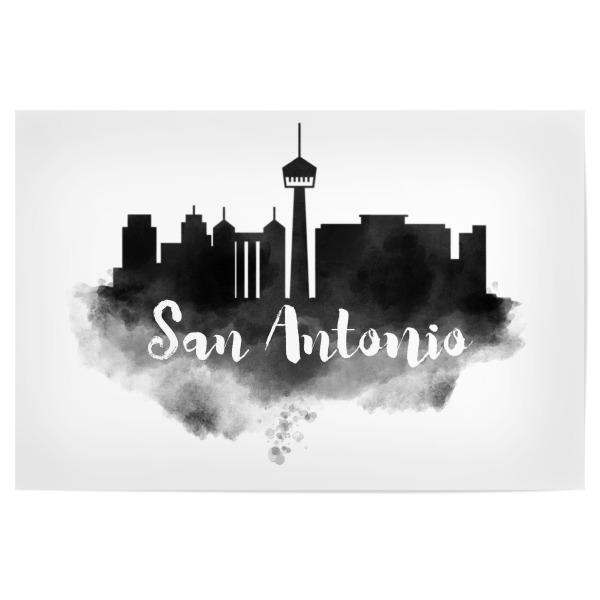 Poster "Watercolor San Antonio Skyline" artboxONE - Städte
