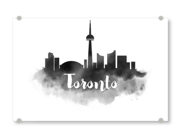 Acrylglasbild "Watercolor Toronto Skyline" artboxONE - Städte