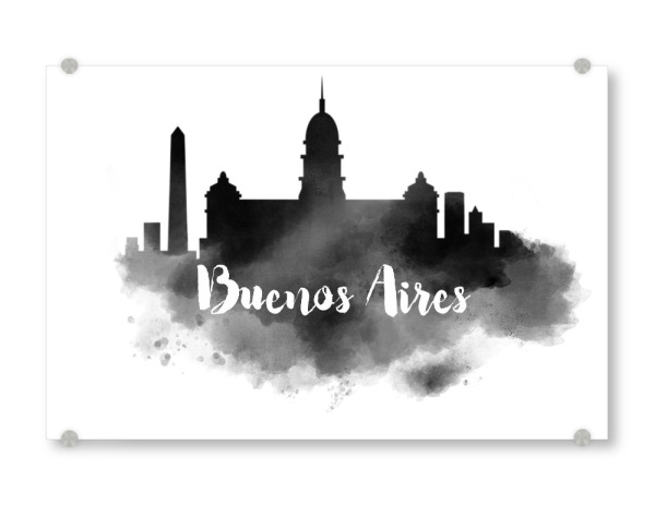 Acrylglasbild "Watercolor Buenos Aires Skyline" artboxONE - Städte