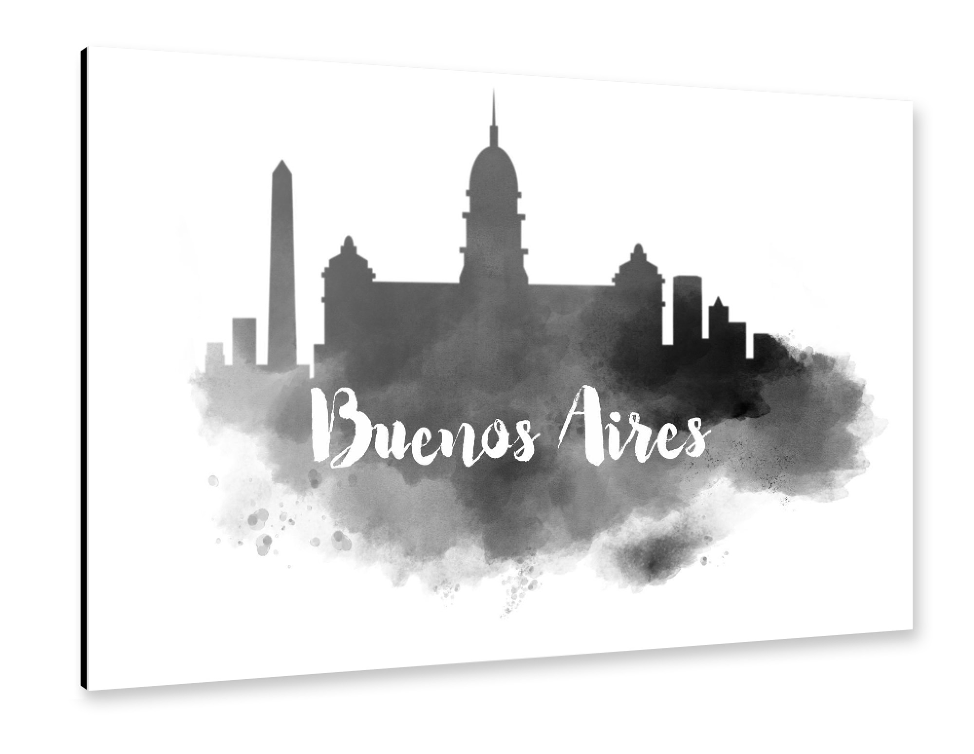 Alu-Dibond "Watercolor Buenos Aires Skyline" 75x50 cm artboxONE