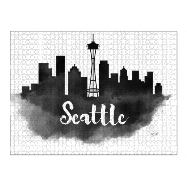 Puzzle Ravensburger "Watercolor Seattle Skyline" artboxONE - Städte