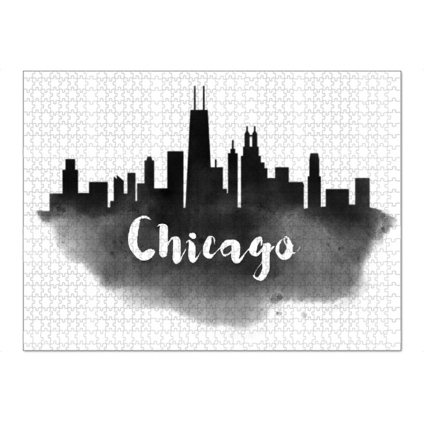 Puzzle Ravensburger "Watercolor Chicago Skyline" artboxONE - Städte,Reise,Schwarzweiß,Städte / Chicago,Reise / Länder
