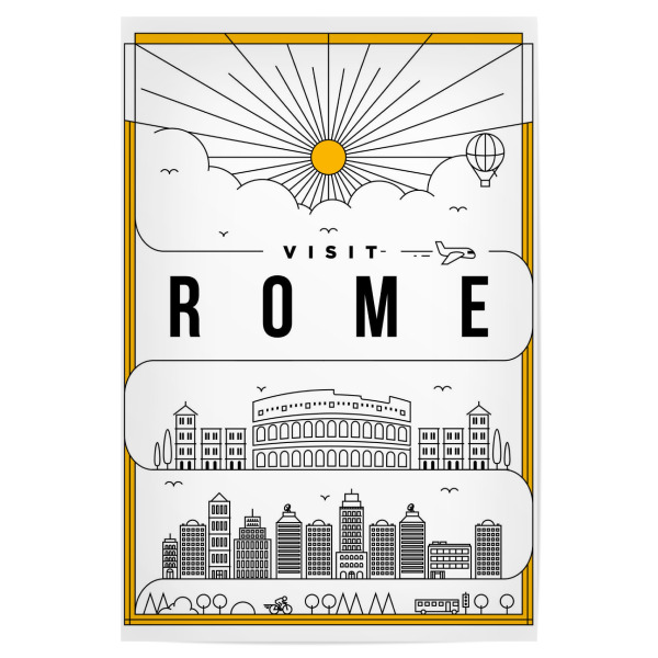 Poster 30x20 cm "Linear Rome" artboxONE - Städte,Reise,Schwarzweiß,Reise / Länder,Städte / Rom