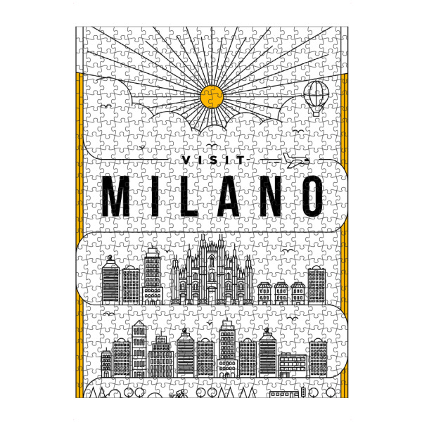 artboxONE Puzzle "Linear Milano" artboxONE - Städte,Reise,Schwarzweiß,Reise / Länder,Städte / Mailand