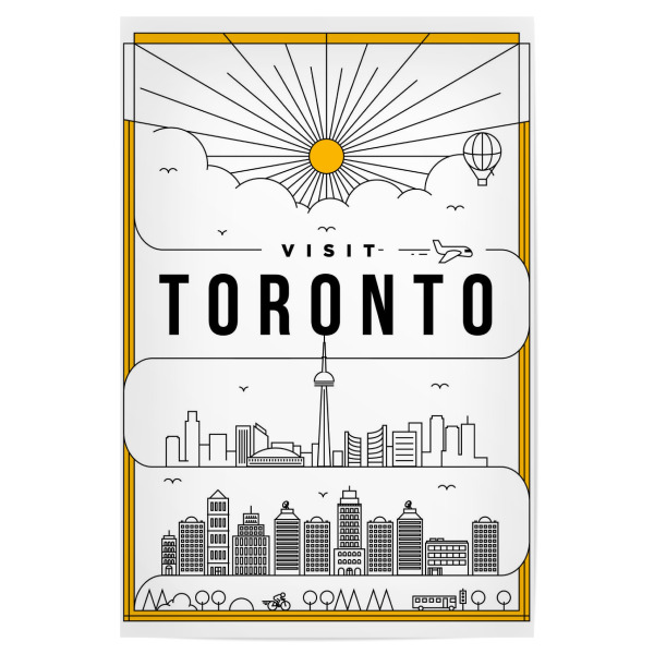 Poster "Linear Toronto" artboxONE - Städte - Linear,Toronto,Canada,Design,Line,New,Wasserfarbe,Shilouette,Stadt,Wolkenkratzer