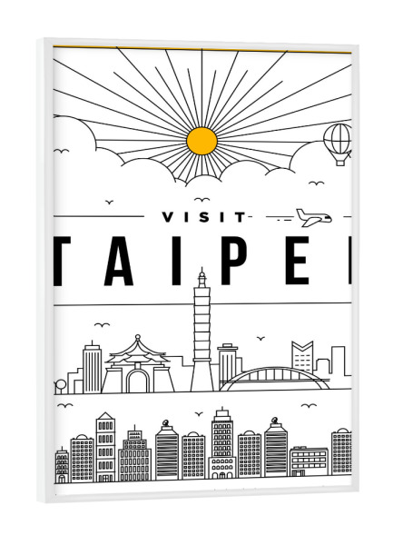 Poster mit weißem Rahmen "Linear Taipei" artboxONE - Städte