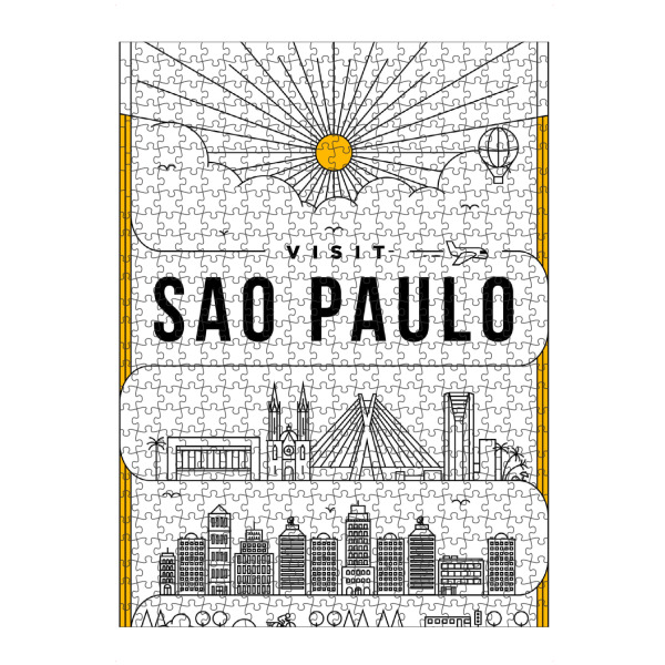 Puzzle Ravensburger "Linear Sao Paulo Poster" artboxONE - Städte - Linear,Sao paulo,Brazil,Design,Icon,Line,Wasserfarbe,Shilouette,Stadt,Wolkenkratzer