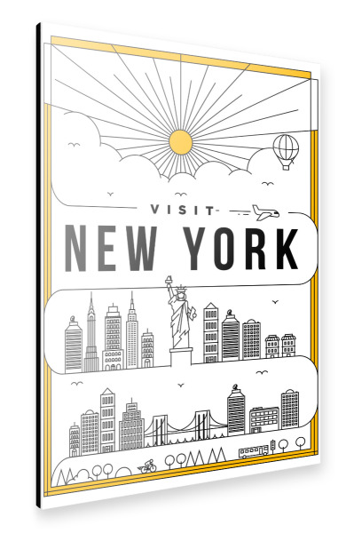Alu-Dibond "Linear New York" 30x20 cm artboxONE