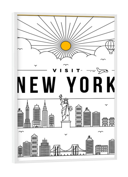 Poster mit weißem Rahmen "Linear New York" artboxONE - Städte,Städte / New York,Geometrie