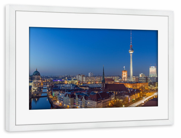 Poster mit Rahmen weiß "Berlin 9" artboxONE - Städte / Berlin,Architektur