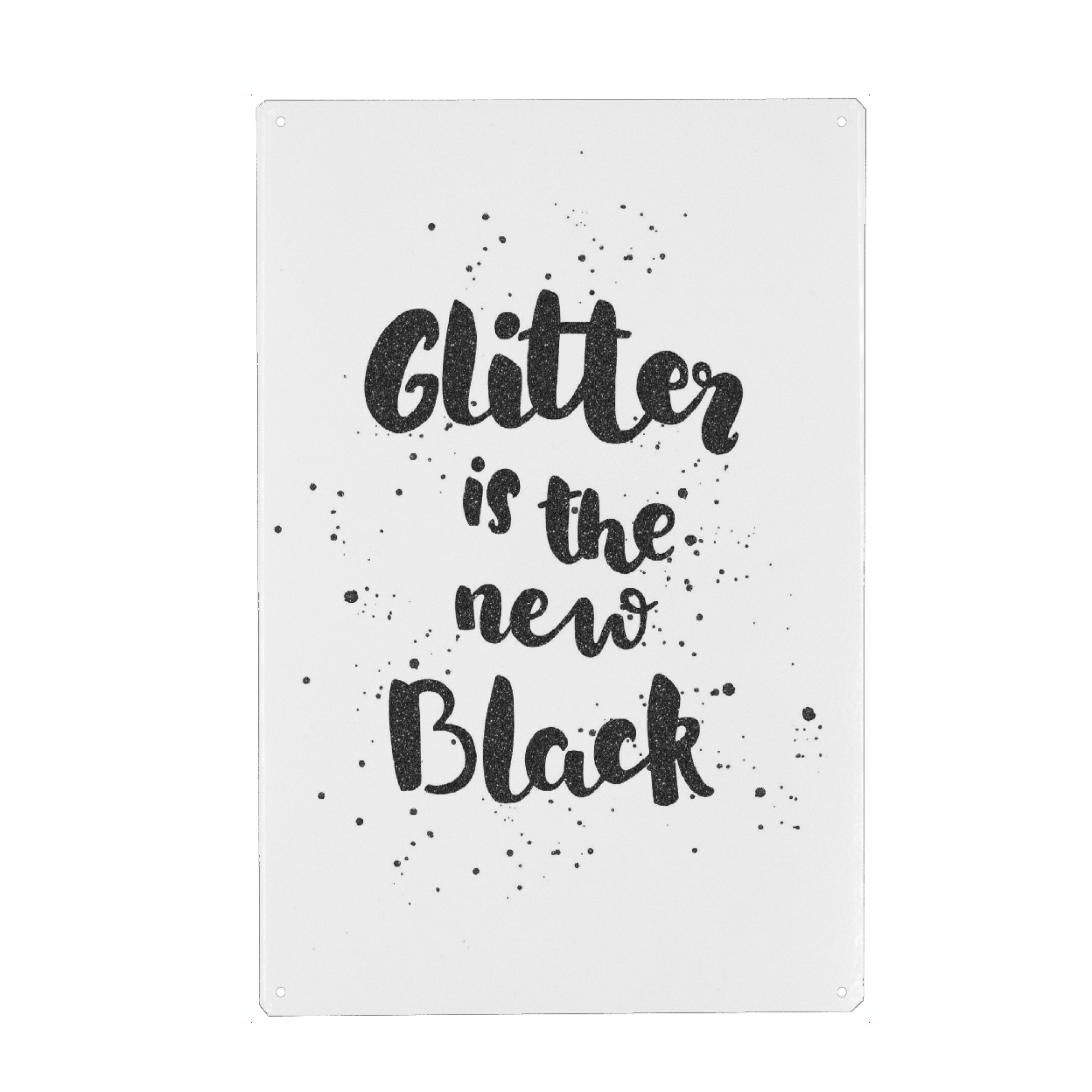 Holzbild "Glitter" artboxONE - Typografie,Schwarzweiß - Glitzer,Das neue schwarz,Typografie,Glitter,Handletterring,Englisch,Spruch,Zitat,Zitat