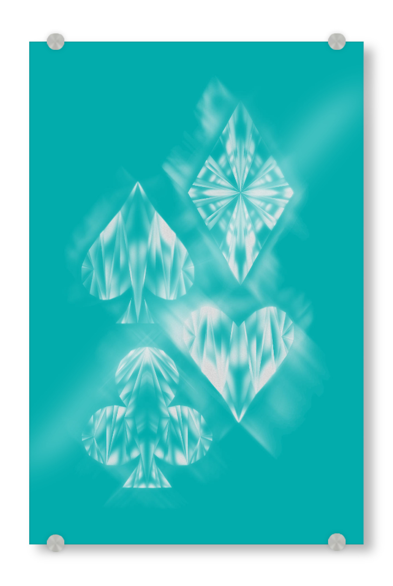 Acrylglasbild "Acesofice" artboxONE - Abstrakt - Ice,Snow,Winter,Seasons,Cold,Kartenspiel,Pick,Kreuz,Herz,Karo,Skatspiel,Opa,Kreu