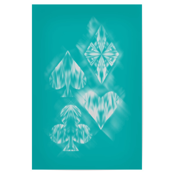 Poster "Acesofice" artboxONE - Abstrakt - Ice,Snow,Winter,Seasons,Cold,Kartenspiel,Pick,Kreuz,Herz,Karo,Skatspiel,Opa,Kreu
