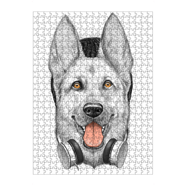 Puzzle Ravensburger "German shepherd dog" artboxONE - Für Kinder,Tiere,Schwarzweiß,Musik,Festivals