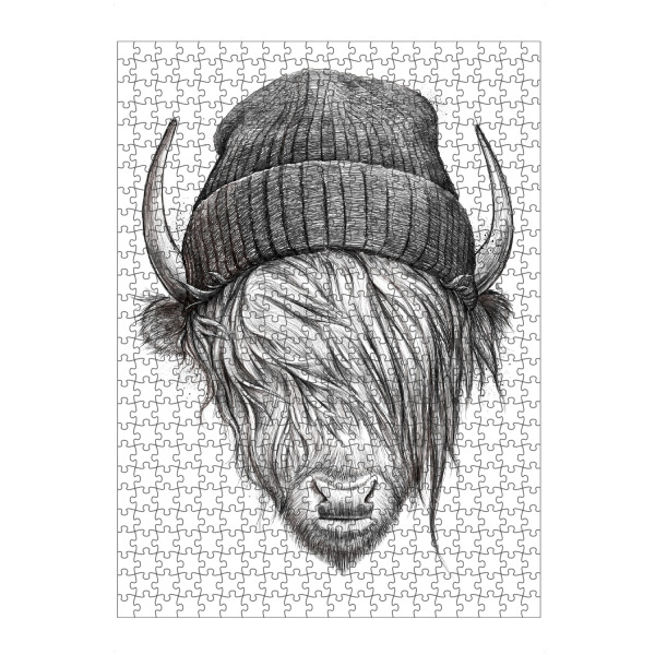 artboxONE Puzzle "Highland cattle" artboxONE - Natur,Tiere,Schwarzweiß,Festivals