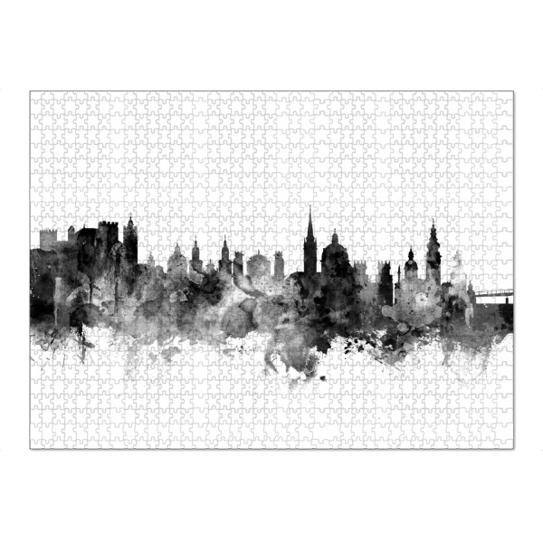 Puzzle Ravensburger "Salzburg Austria Skyline" artboxONE - Städte,Reise,Schwarzweiß