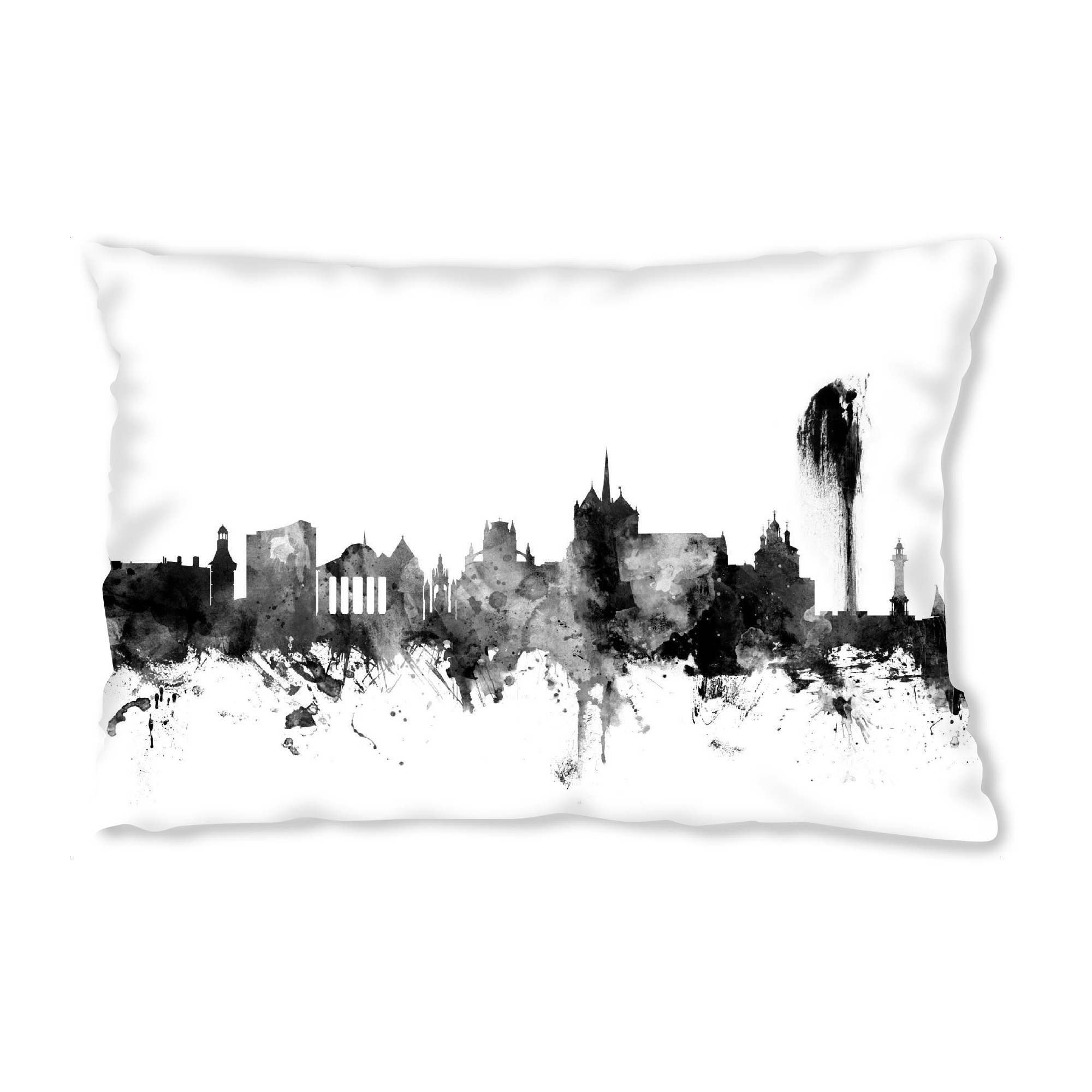 Design-Kissen "Geneva Switzerland Skyline" artboxONE - Städte,Reise,Schwarzweiß