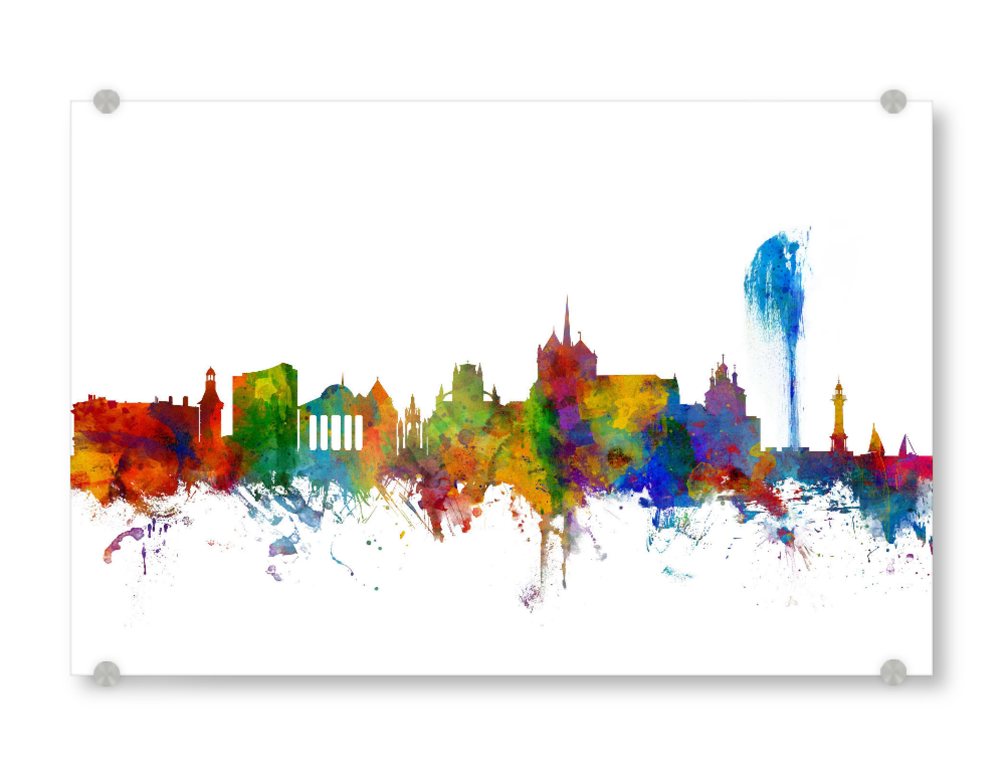 Acrylglasbild "Geneva Switzerland Skyline 2" artboxONE - Städte,Reise