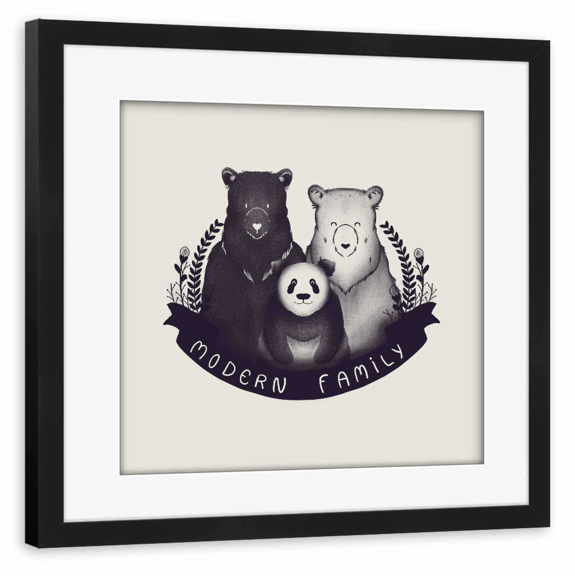 Poster mit Rahmen schwarz "Modern Family" artboxONE - Tiere