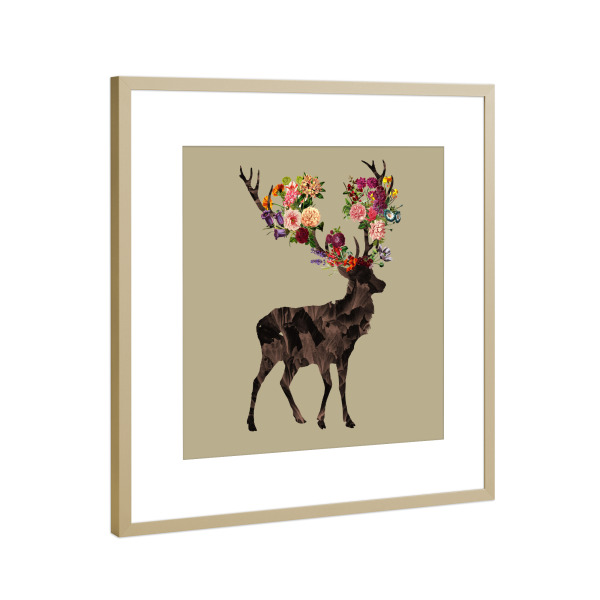 Poster mit Rahmen Gold "Spring Itself" artboxONE - Floral,Tiere