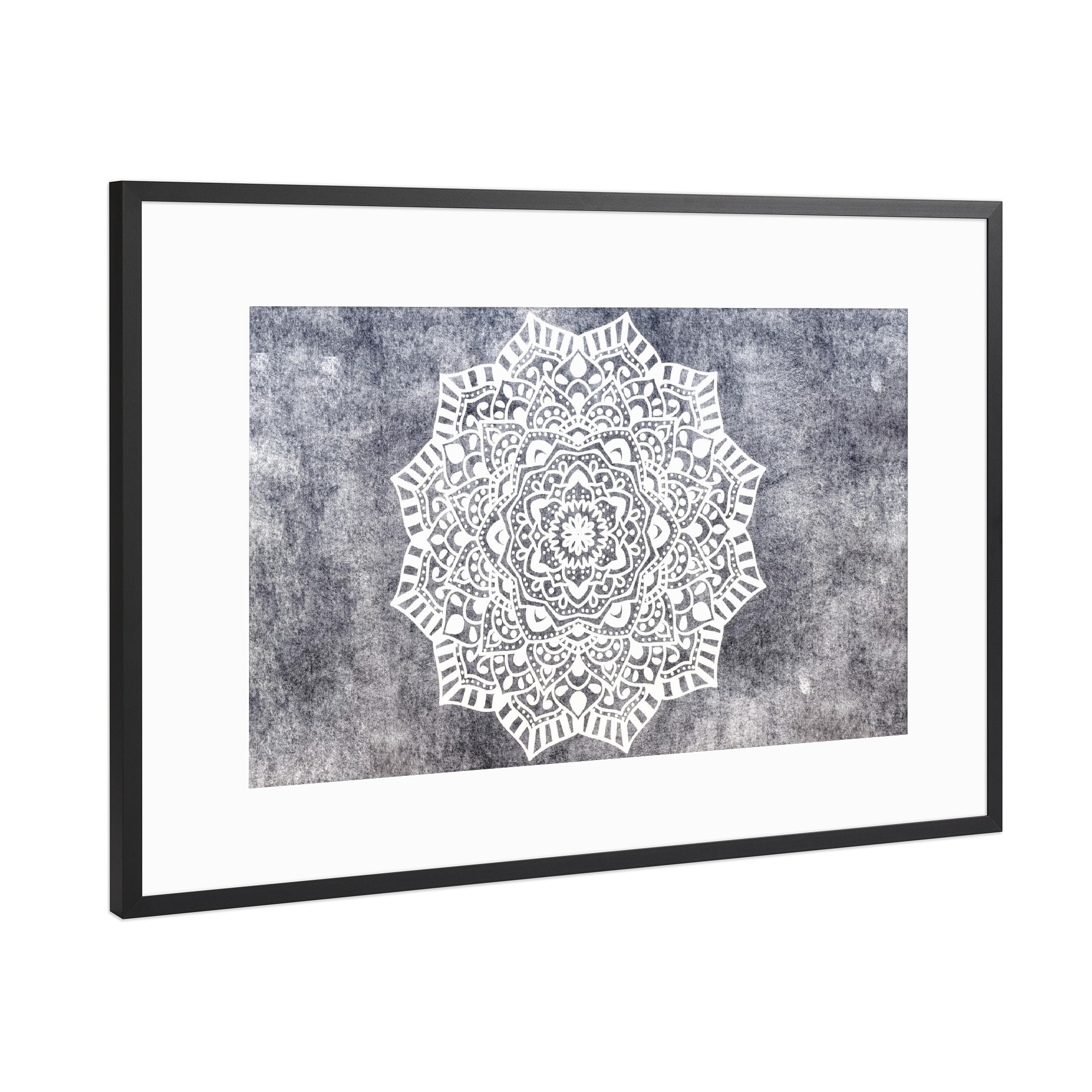 Poster mit Rahmen Schwarz (Metallic) "Fancy Boho Mandala" artboxONE - Abstrakt,Geometrie - Mandala,Boho,Abstrakt,Geometrie,Formen,Bunt