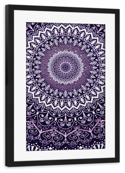 Poster mit Rahmen schwarz "MAXIMALIST MANDALA IN PURPLE" artboxONE - Geometrie - Mandala,Lila,Violett,Kreise