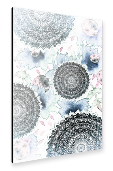 Alu-Dibond "BLOOM MANDALAS IN BLUE" 30x20 cm artboxONE