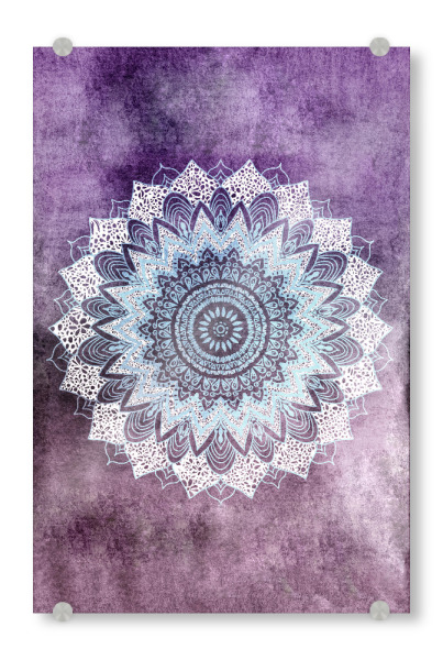 Acrylglasbild "BOHOCHIC MANDALA IN PURPLE" artboxONE - Geometrie