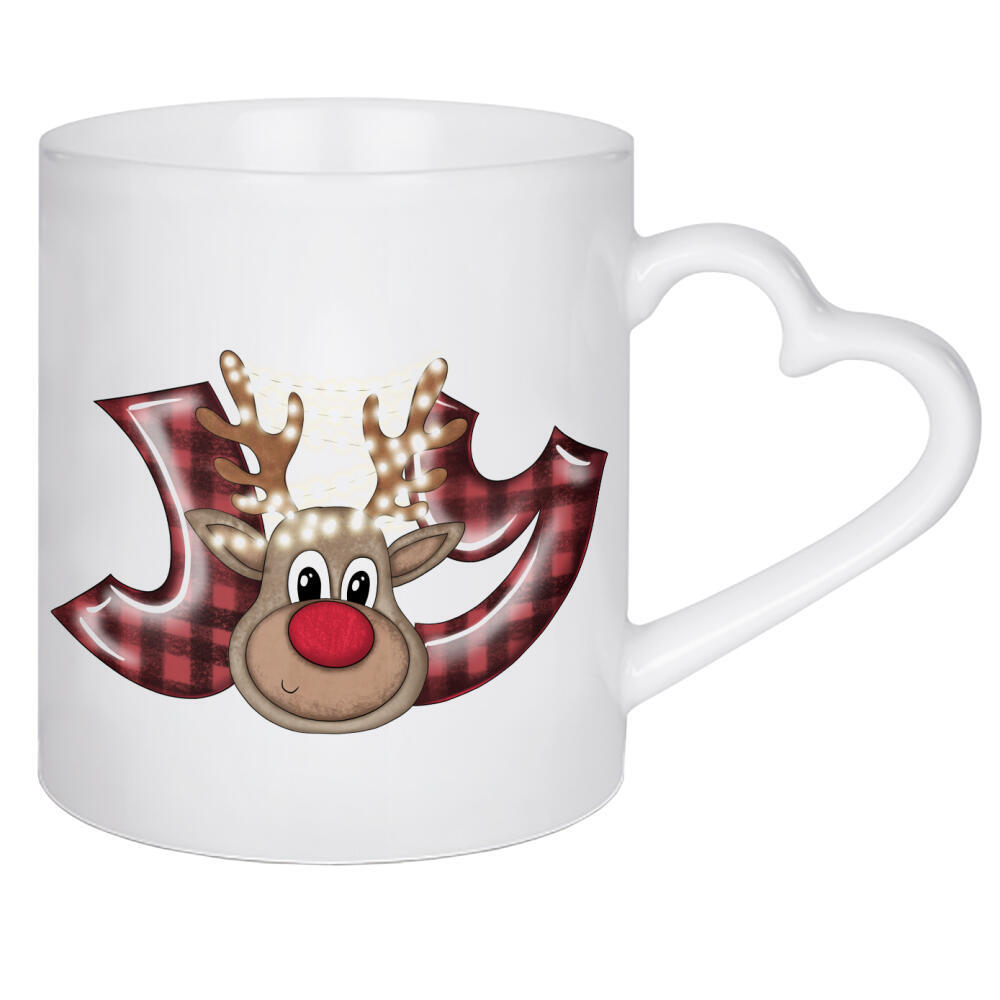 Herztasse "Rentier Baby" artboxONE - Tiere,Weihnachten,Buchstaben,Buchstaben / J,Buchstaben / Y