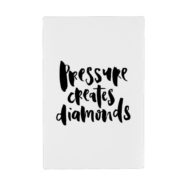 Holzbild "Pressure Creates Diamonds" artboxONE - Typografie,Schwarzweiß,Sport