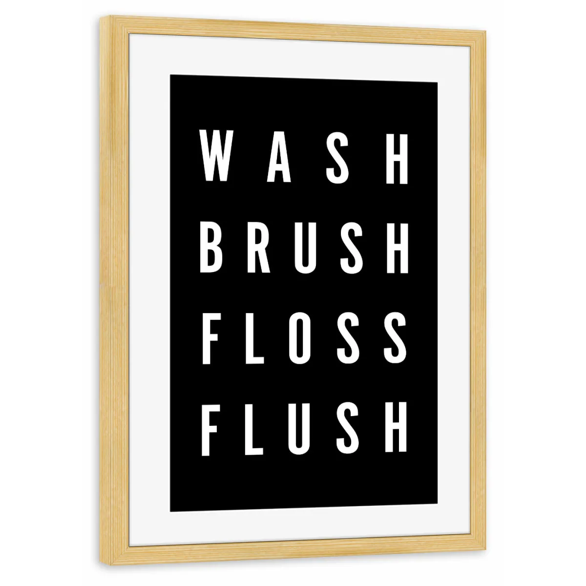 artboxONE Wood Print 30x20 cm Typography Wash Brush Floss Flush by Planeta444 