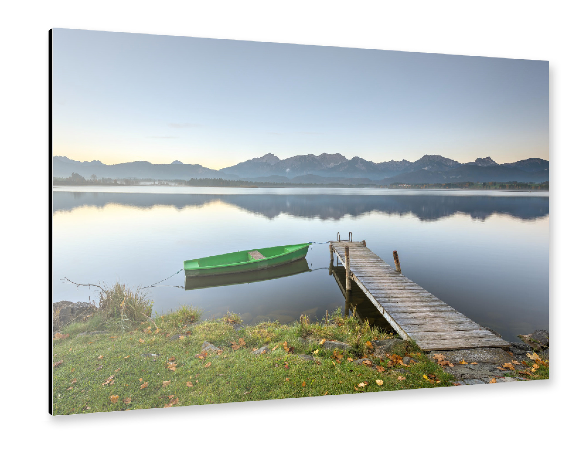 Alu-Dibond "Fischerboot am Hopfensee" 30x20 cm artboxONE
