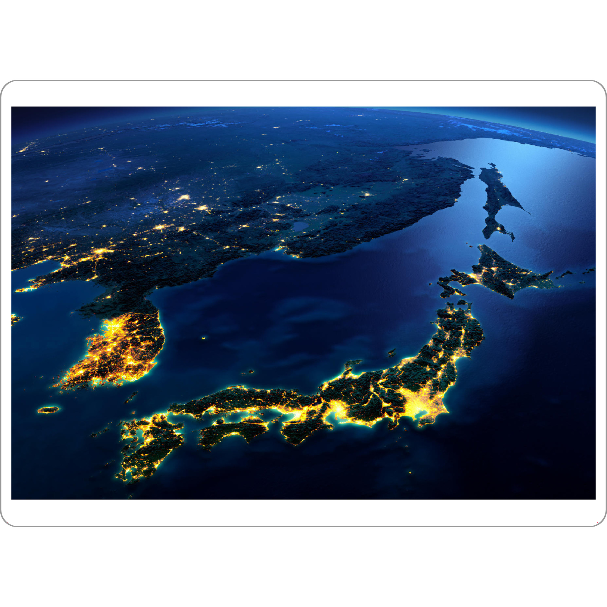 Tischset "Japan Night View From Space" artboxONE - Städte,Reise,Reise / Asien,Städte / Tokio - Foto,Raumfahrt,Nasa,Japan,Tokio,Nachtaufnahme,Lichter