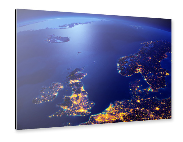 Alu-Dibond "Northern Europe Night View From Space" 30x20 cm artboxONE