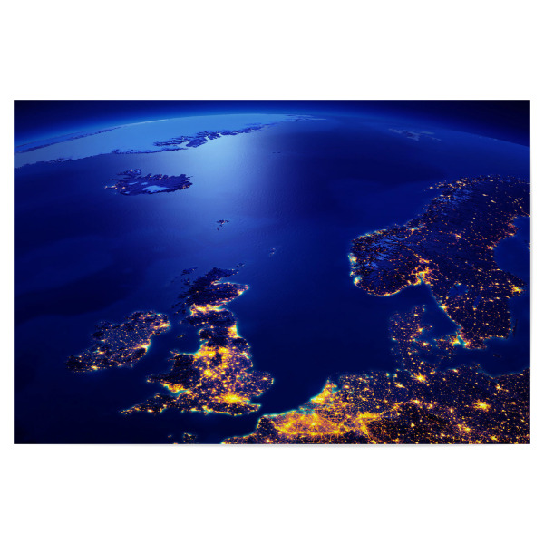 Poster "Northern Europe Night View From Space" artboxONE - Natur,Galaxy